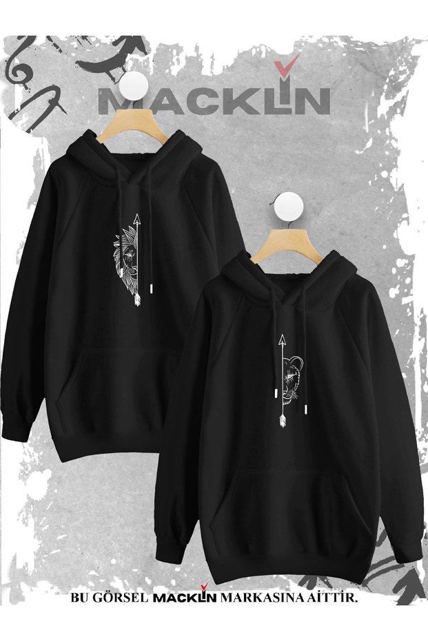 Dear Couple Combination Lion Arrow Printed Special Design Hooded Sweatshirt Set of 2