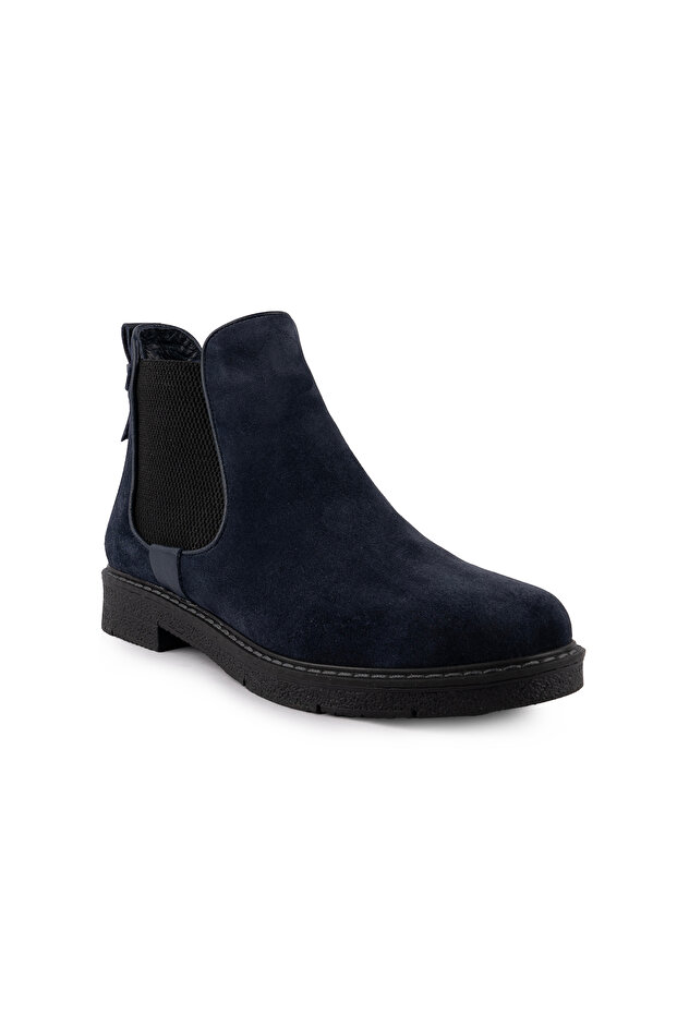 Hakiki Deri Lastikli Rahat Sade Hazır Taban Bot - 3