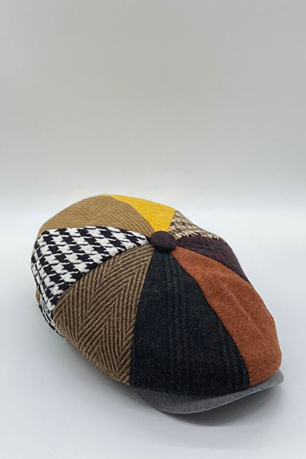 Winter Patchwork British Style 8-Piece Peaky Blinders Cap Hat