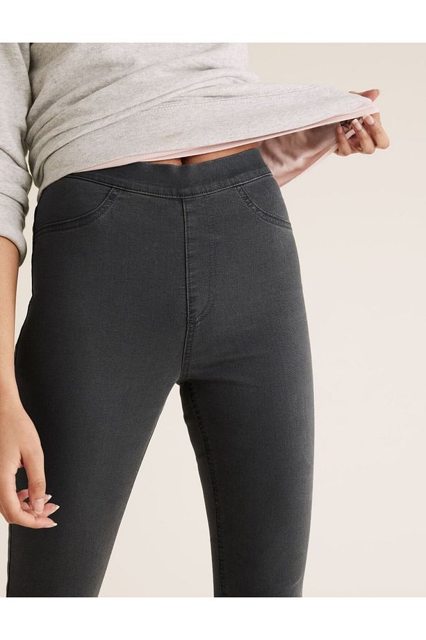 Yüksek Bel Jegging Jean Pantolon - 1