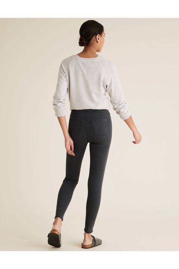 Yüksek Bel Jegging Jean Pantolon - 4