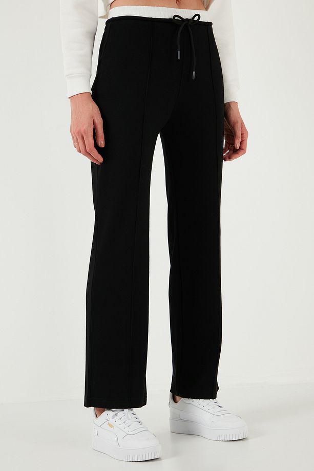 Streç Slim Fit Yüksek Bel Geniş Paça Çimalı Eşofman Altı EŞOFMAN ALTI 5866078 - 5