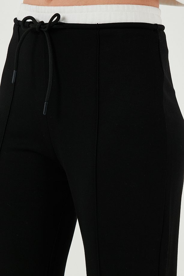 Streç Slim Fit Yüksek Bel Geniş Paça Çimalı Eşofman Altı EŞOFMAN ALTI 5866078 - 7