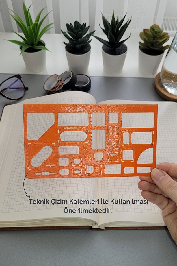 Mimari Teknik Çizim 1:50 Ölçekli Şablon Cetvel - 1