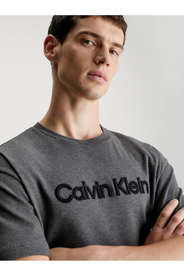 Erkek Raised Embroidered Logo T-Shirt - 5