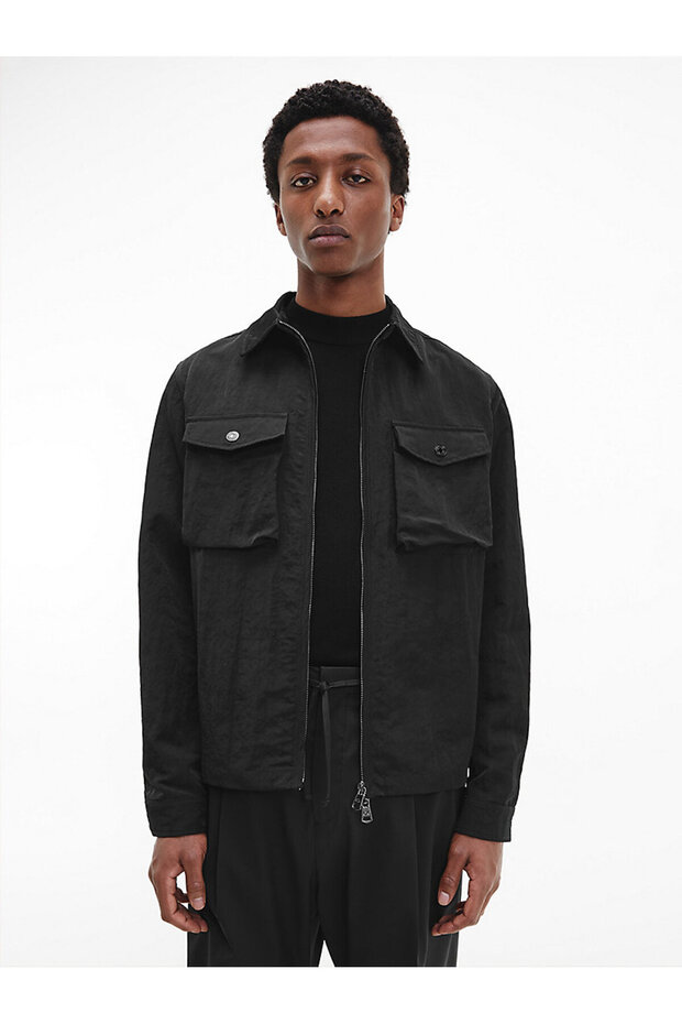 Erkek Crinkle Naylon Gömlek Ceket - 1