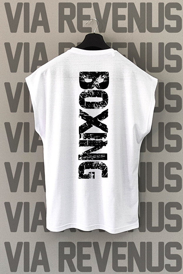 Boxing Back Printed Zero Sleeve Sports Tshirt