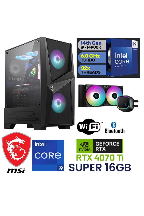 DDR5 ULTRA GAMİNG PC / 16 GB RTX4070 Ti SÜPER / i9 14900K / 64 GB DDR5 RAM / 2 TB M.2 SSD - 1