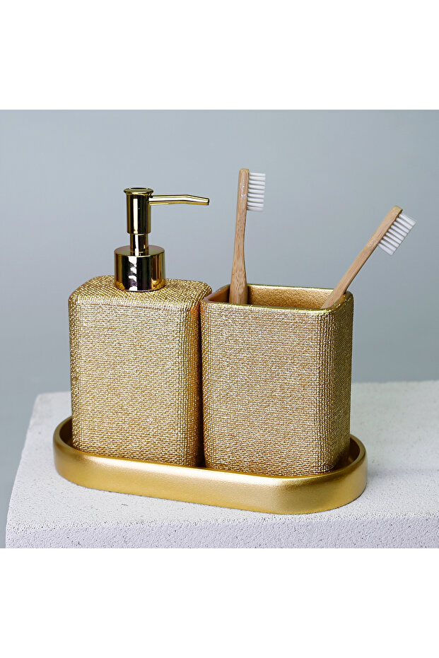 Linen Banyo Seti Altın - 6