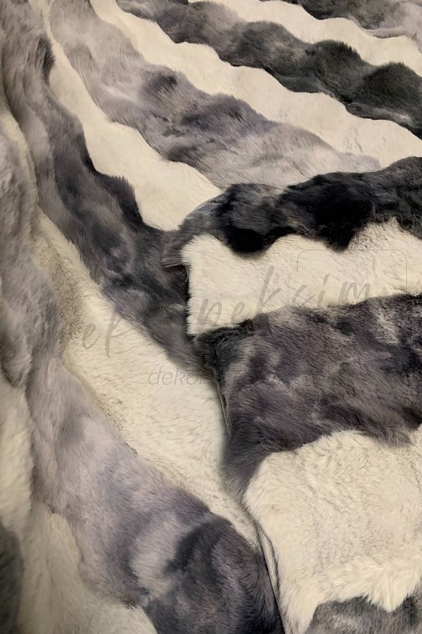 Özel Üretim Luxury 2li Tavsan Tüy Paspas Seti Dokuma Taban Yıkanabilir Yüksek Kalite - 7