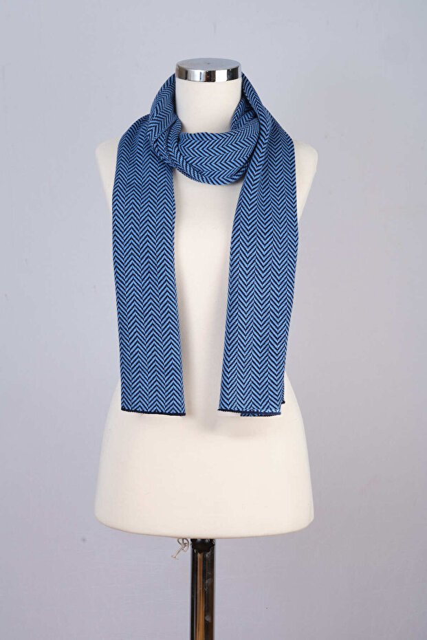 Herringbone Patterned Knitwear Scarf - 4