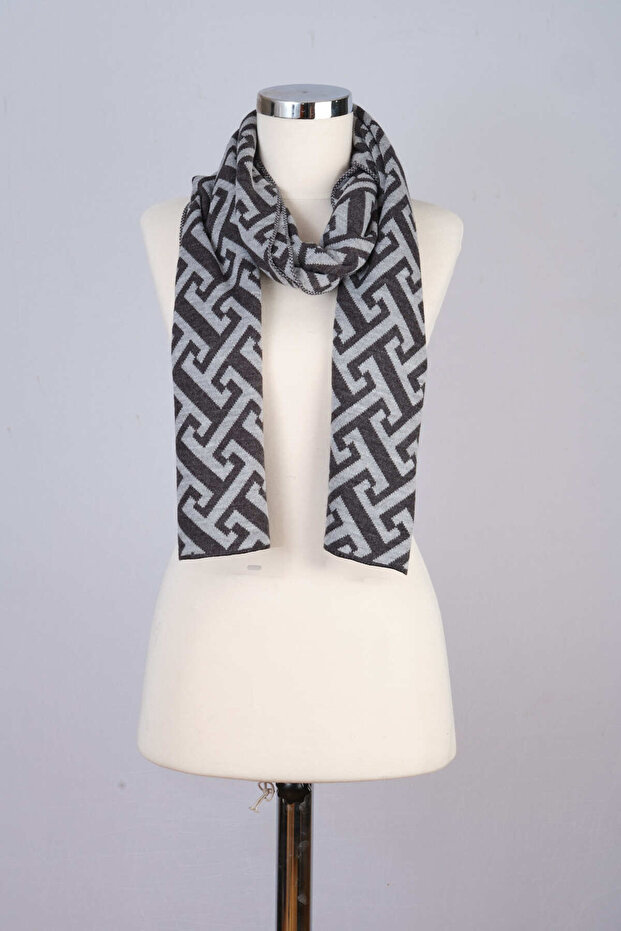 Eșarfă tricotată cu model T - 5