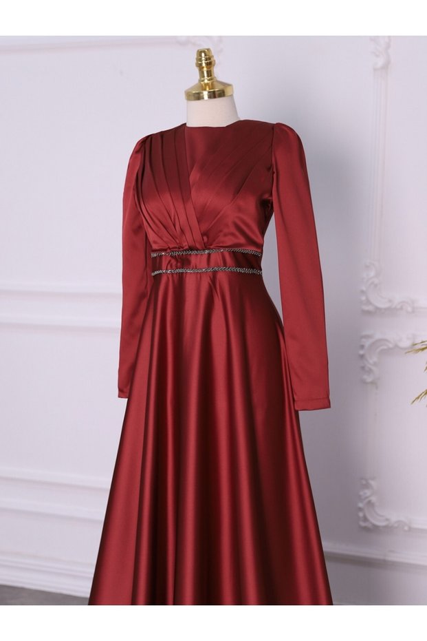 Modest Evening Dresses - Red - Maxi