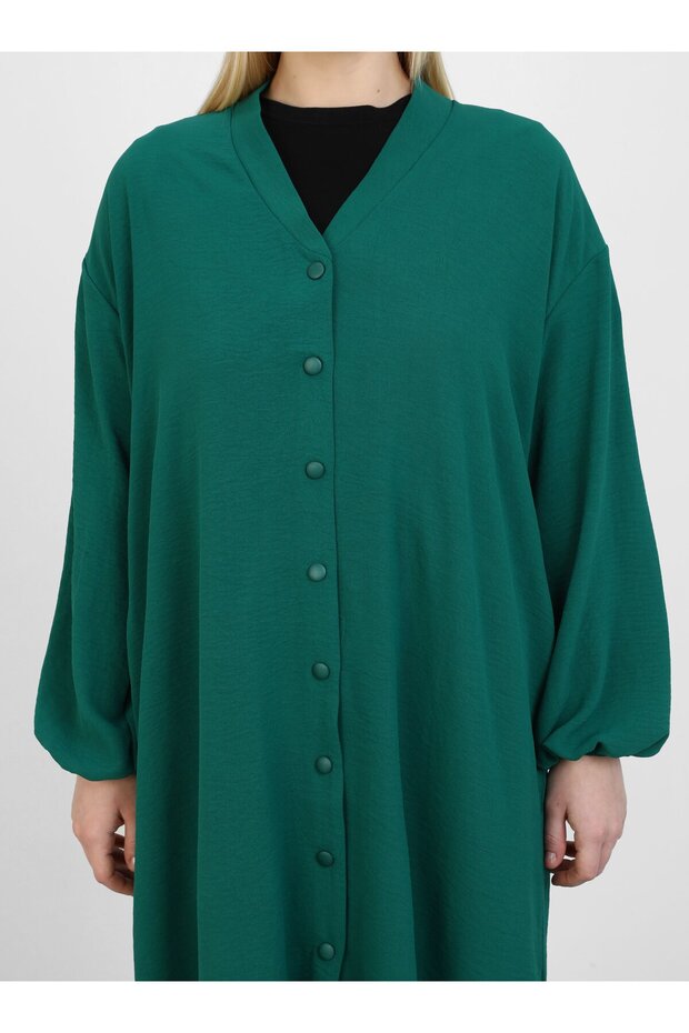 Aerobin Ferace باللون الأخضر الزمردي - تفاصيل الأزرار - 4