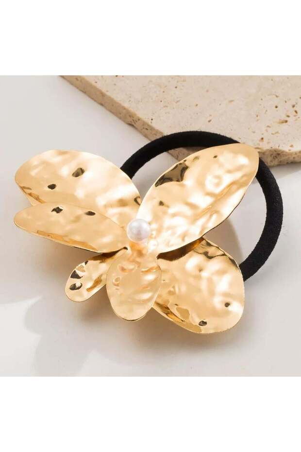 Gold Large Orchid Rubber Buckle