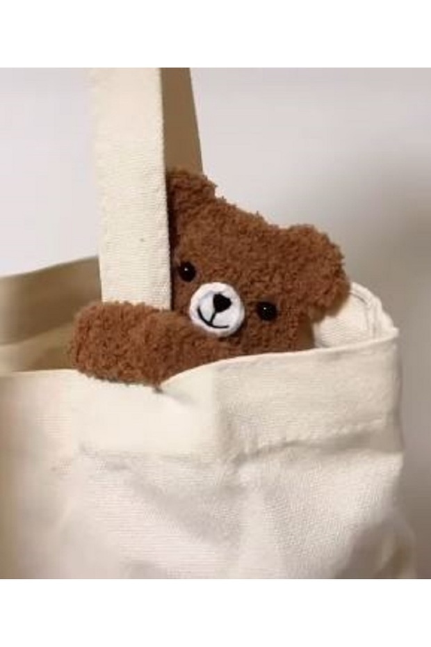 Teddy Bear Headphone Case, Bag Ornament + Bag Charm + Steering Wheel Ornament (Hand-Knitted)