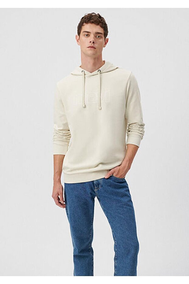 Logo Hooded Sand Beige Sweatshirt 065606-70134