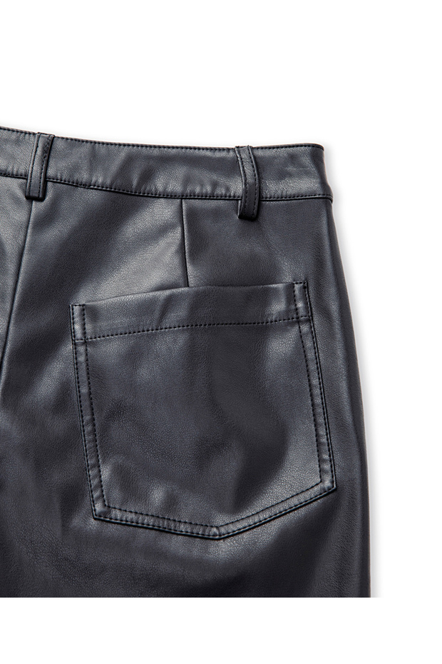 Deri görünümlü pantolon - 5