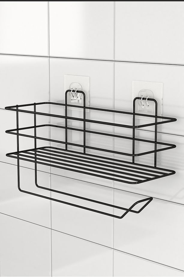 Yapışkanlı Raflı Kağıt Rulo Havluluk Peçetelik Havlu Kağıtlık Baharatlık Banyo Mutfak Düzenleyici - 3