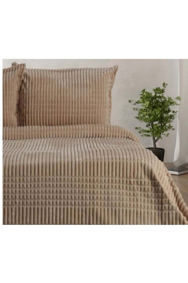 Özdilek Modern Line Tek Kişilik Battaniye Seti (150x220)-Piramit BEJ - 2