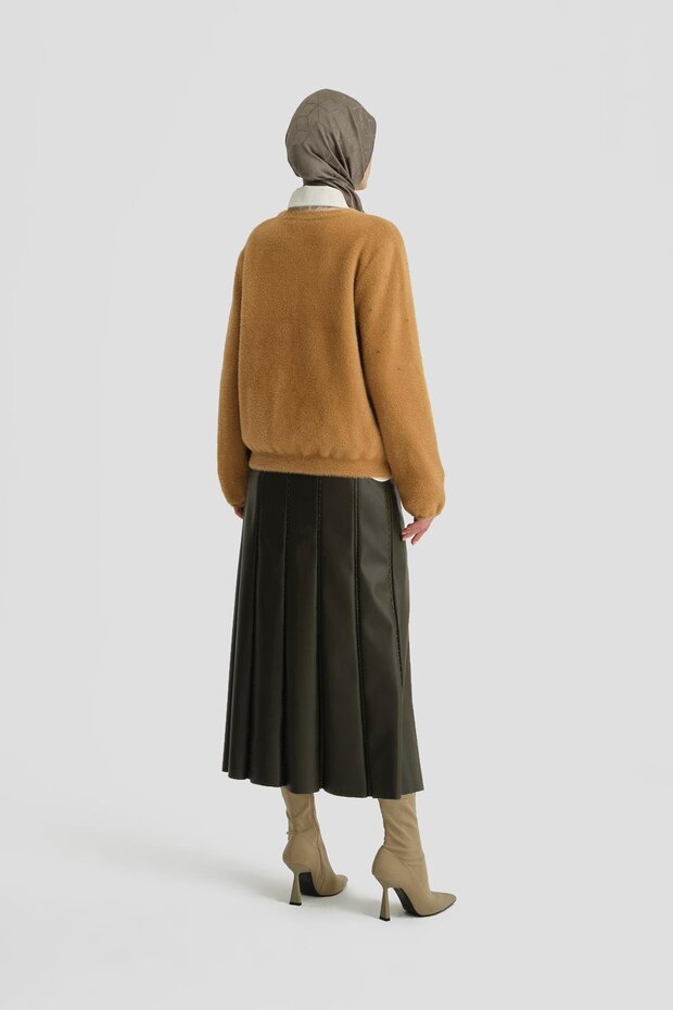 Taş Detaylı Kazak 24kd2806 Camel - 4