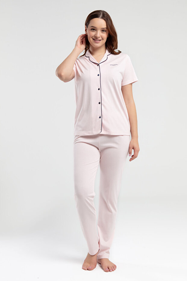 Women's Orange Shirt Pajama Set