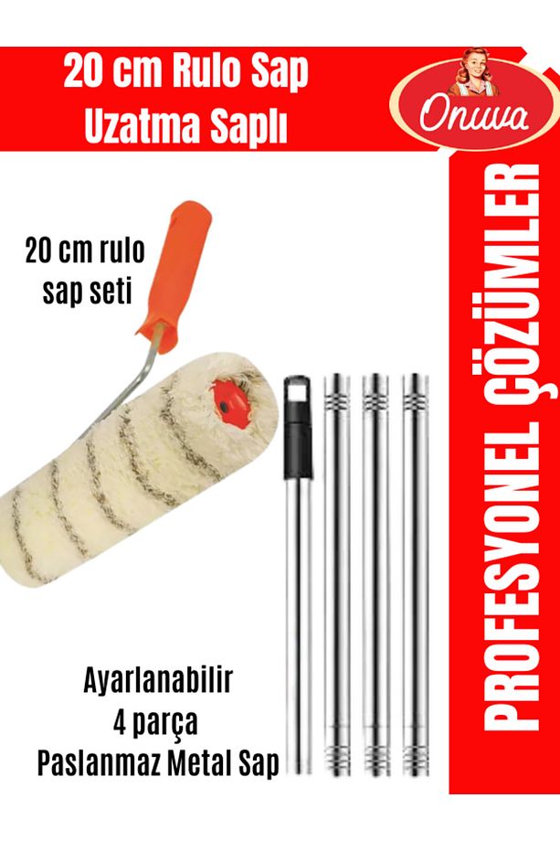 20 cm iç dış mekan rulo sap Uzatma saplı - 1