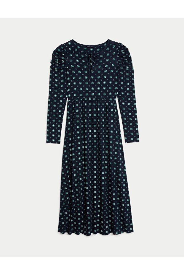 Uzun Kollu Midi Örme Elbise - 4