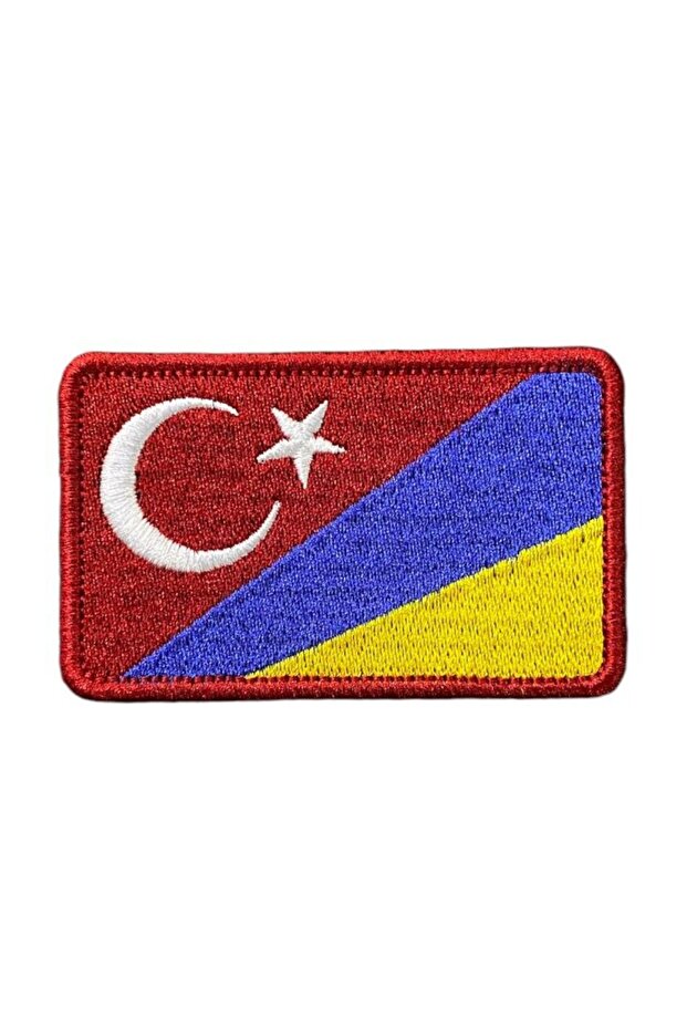 Türkiye Ukrayna Bayrağı Patch Nakış Peç Arma 8 X 5 Cm
