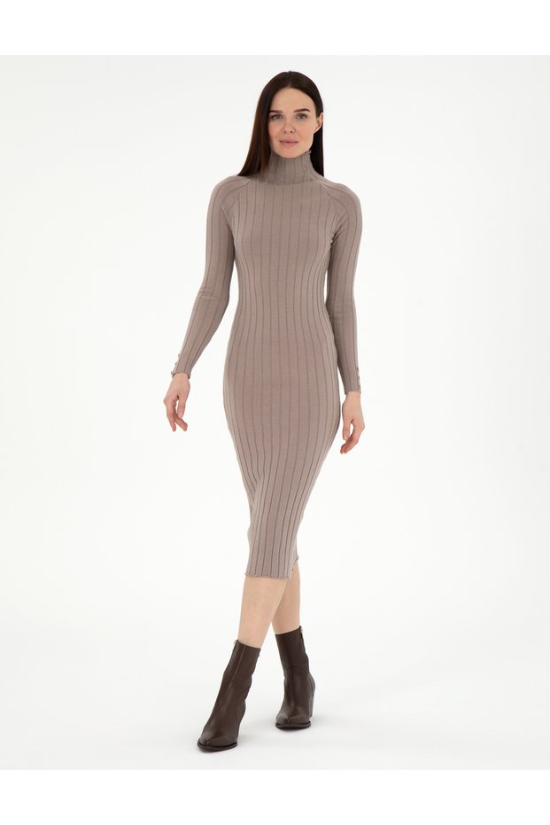 Cream Melange Extra Slim Fit Knitwear Dress 50296550-Vr159
