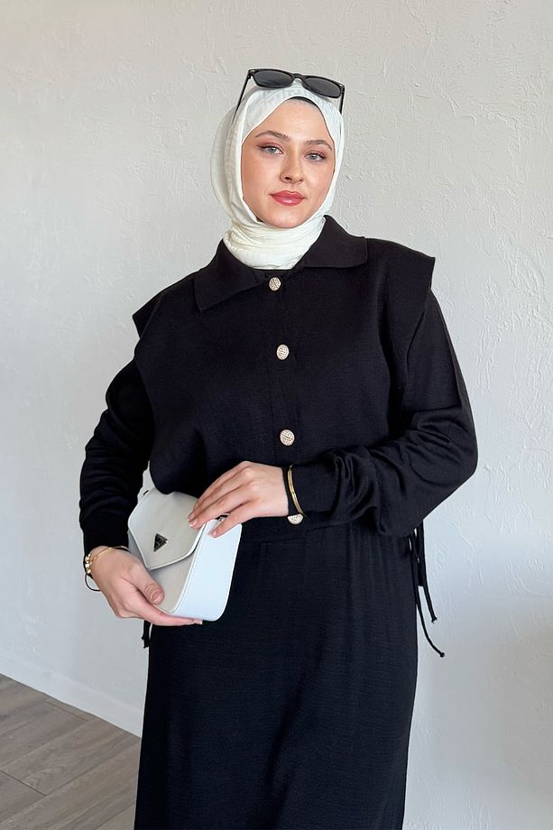 Bolerolu Elbiseli Siyah Takım - 6