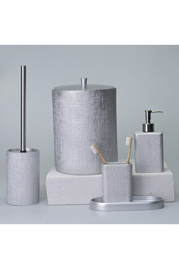 Dekor Linen Banyo Setı Gümüş - 1