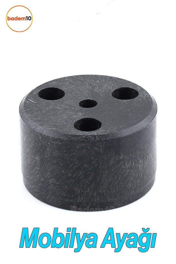 Kapsül 3.7 cm Siyah Mobilya Ayak Yükseltici Baza Ayağı Koltuk Kanepe Altı Puf Ayakları Çap: 6 cm - 2