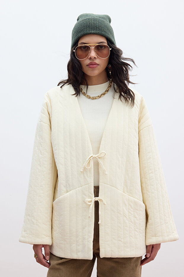 KAPİTONE BAĞLAMALI MONT VANİLYA - 1