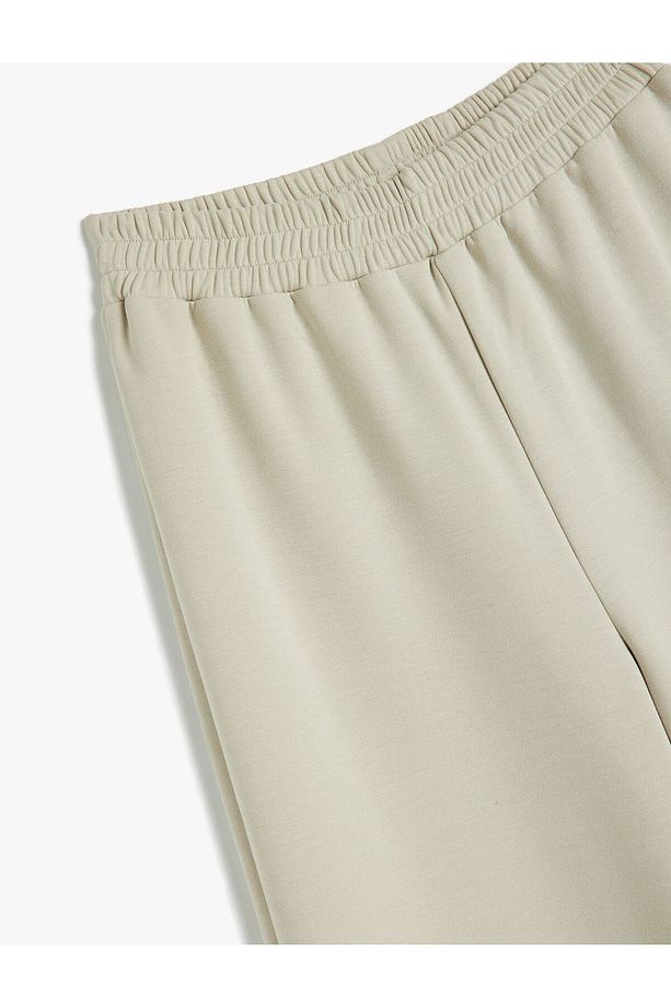 Kız Çocuk Basic Bol Paça Eşofman Altı Beli Lastikli Modal Kumaş - 4