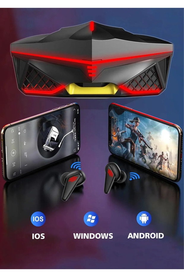 K98 Kablosuz Oyuncu Kulaklığı Işıklı Gaming Bluetooth Kulaklık 45Ms Gecikme Samsung/Iphone/Xiaomi - 8