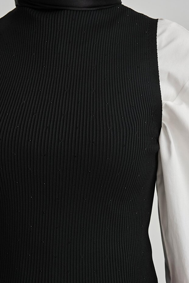 Taşlı Triko 24kd2807 Siyah - 5