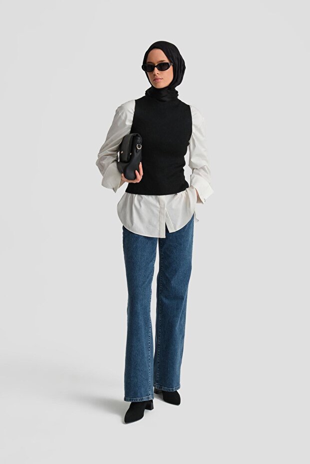 Taşlı Triko 24kd2807 Siyah - 1