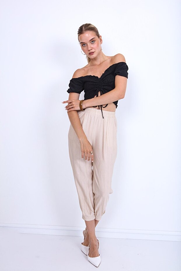 Pileli Havuç Pantolon - 2