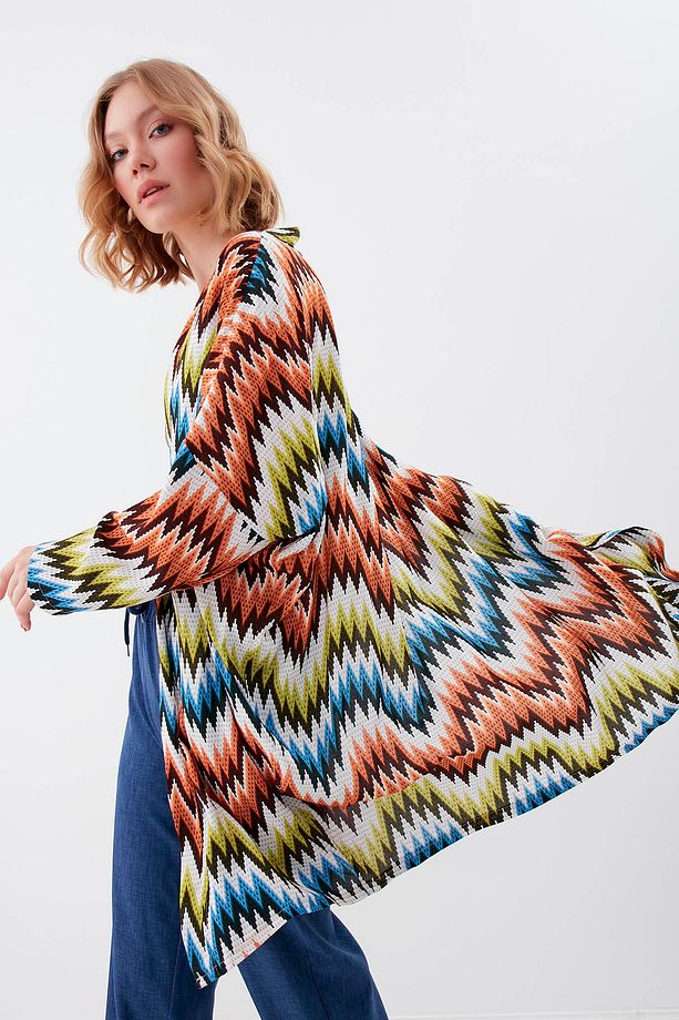 Zigzag Desenli Salaş Hırka - 2