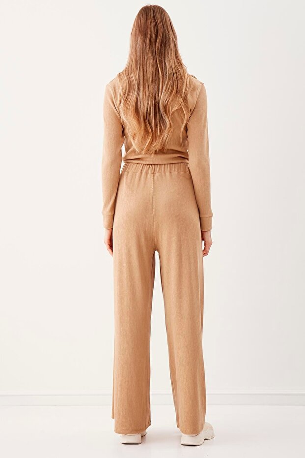 Bol Paça Örme Pantolon - 5