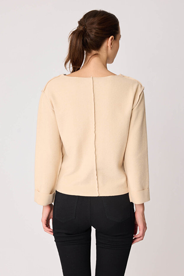 قطع الخامس الرقبة عكس غرزة بلوزة - 5