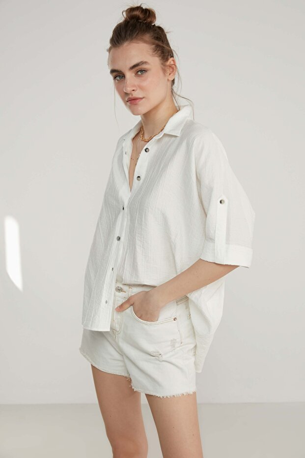 Krinkıl Kısa Kol Gömlek - 3