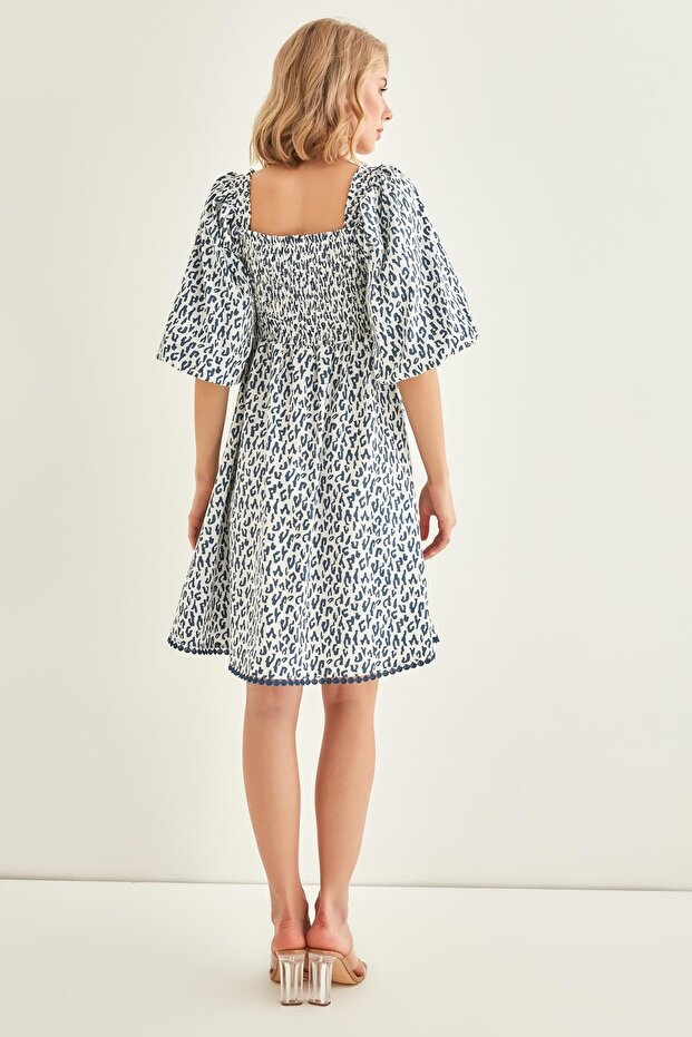 Leopard Patterned Balloon Sleeve Dress - 4