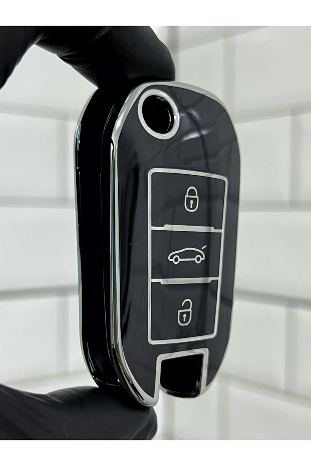 Peugeot 301 308 3008 508 Expert Partner Rifter Switchblade Key Case Cover Black Silver