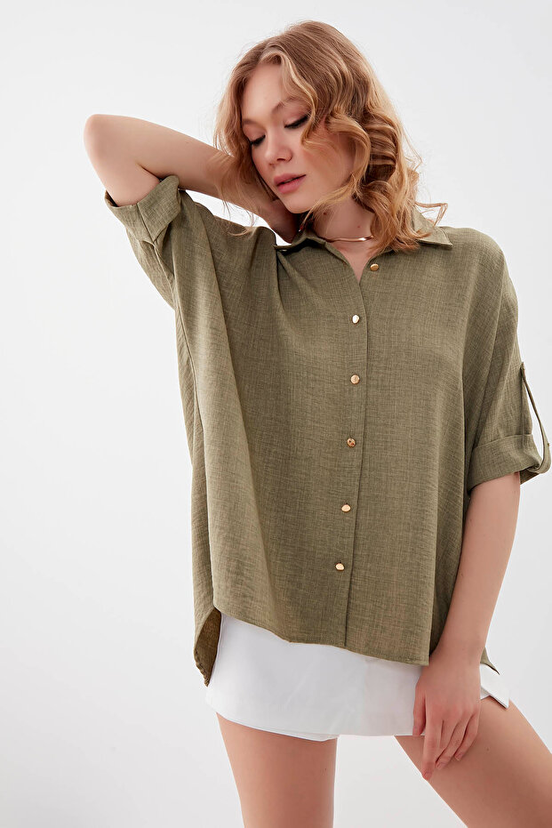 Off Shoulder Loose πουκάμισο - 2