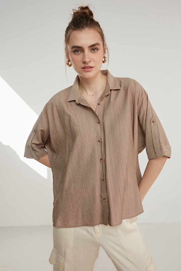 Krinkıl Kısa Kol Gömlek - 3