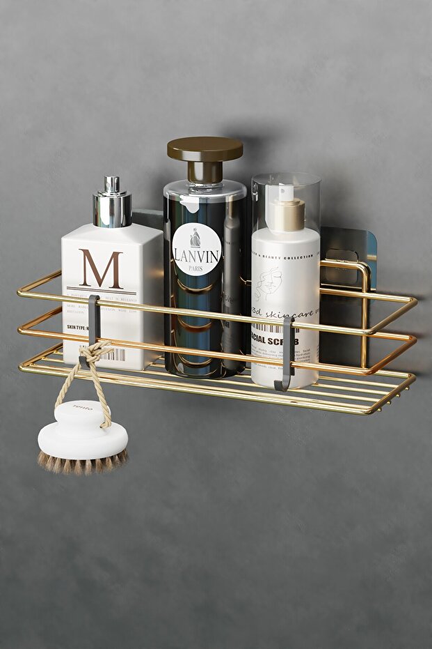 Gold Plated Bathroom Shelf - Shower Shampoo Organizer Finish