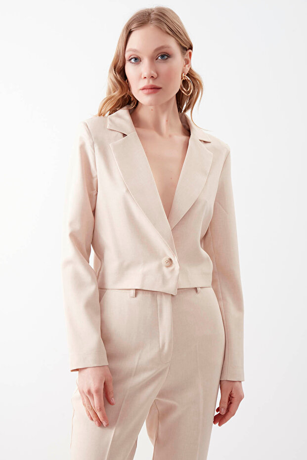 Single Button Crop Jacket - 3
