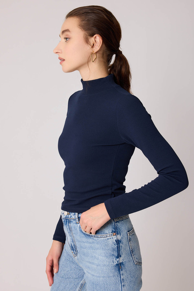 Dik Yaka Crop Bluz - 3